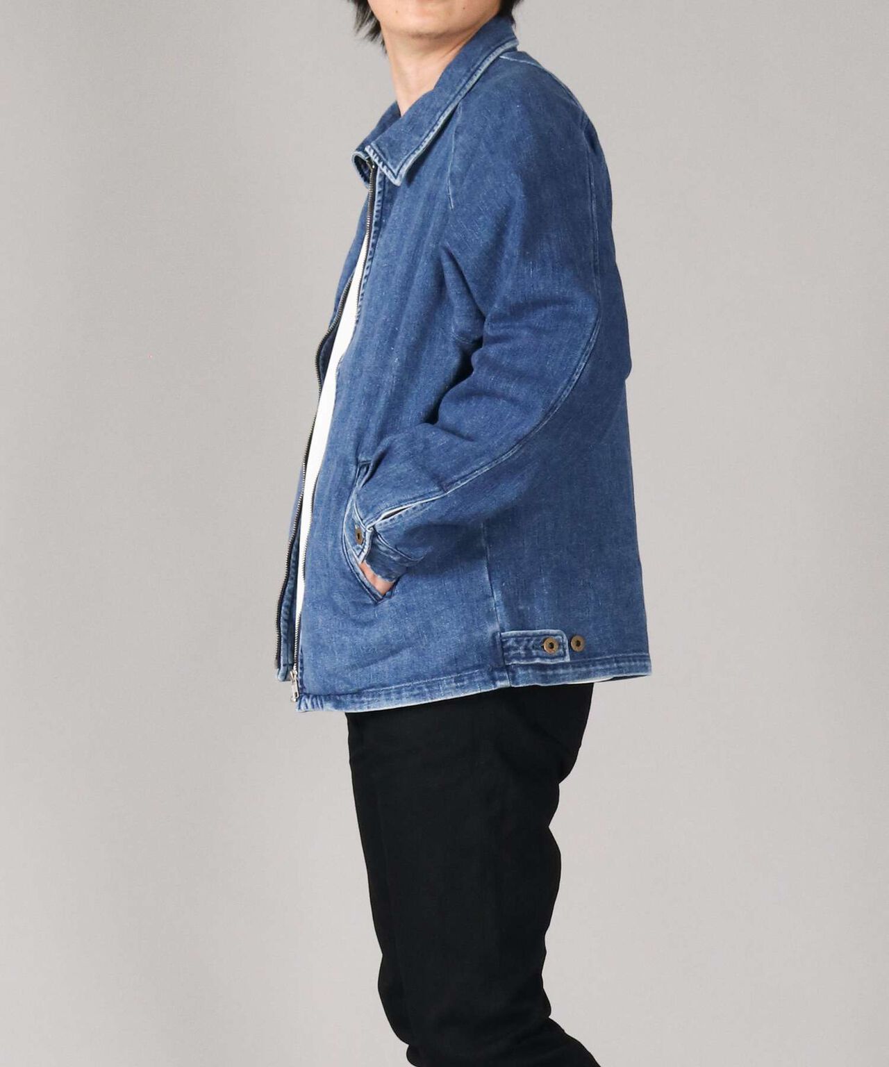 11oz Denim Smooth Swing Top Jacket,MEDIUM INDIGO, large image number 1