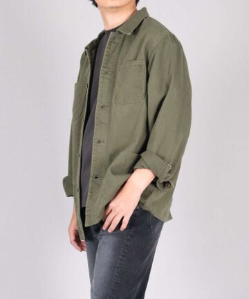 Organic Drill Coverall Jacket,NATURAL, large image number 13