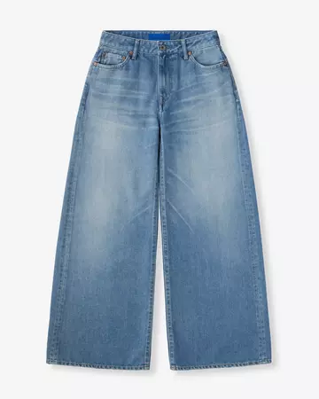 WOMEN | Light Baggy Jeans 9oz Medium Indigo,MEDIUM INDIGO, large image number 4