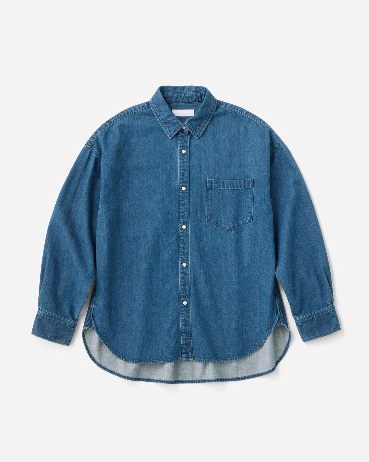 WOMEN | Light Denim Shirt 7oz,MEDIUM INDIGO, large image number 4