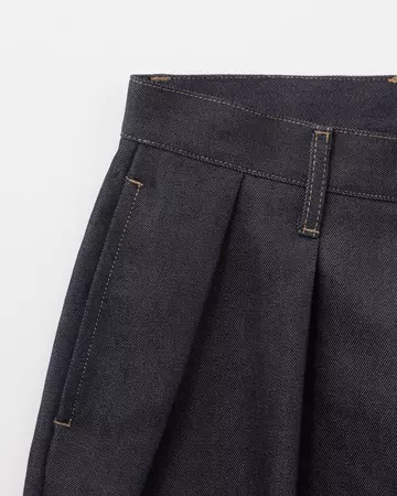 MEN | Light Two Tuck Loose Trousers 9oz Rigid,RIGID, large image number 8