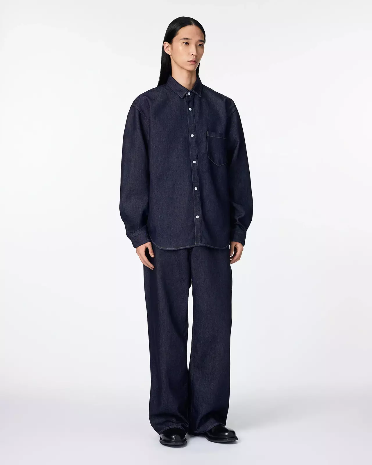 MEN | Light Relax Fit L/S Shirt 9oz,INDIGO, large image number 3