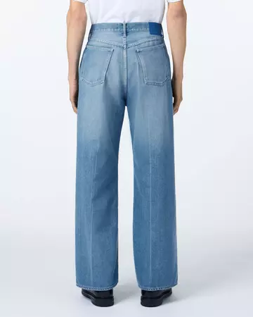 MEN | Light Wide Press Trousers 9oz Medium Indigo,MEDIUM INDIGO, large image number 2