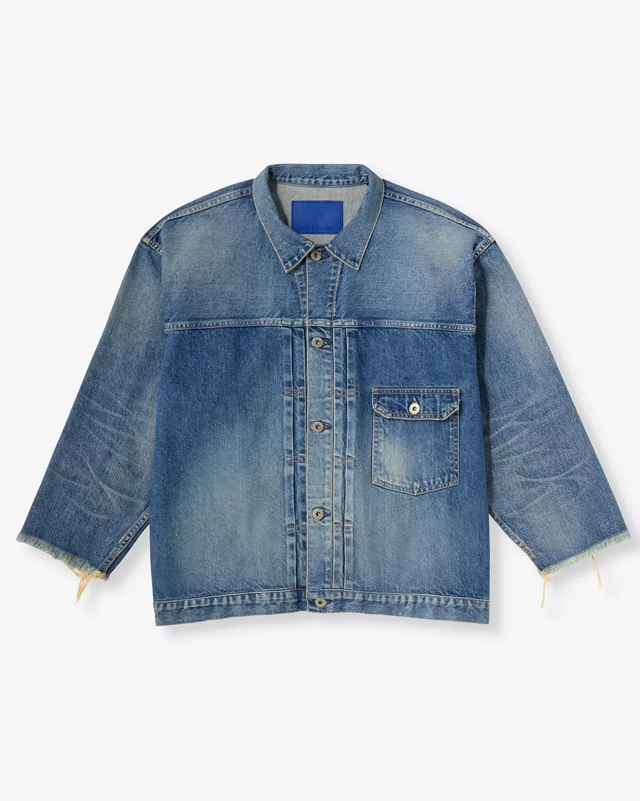WOMEN | Cutoff Denim Jacket 11oz Medium Indigo,MEDIUM INDIGO, large image number 5
