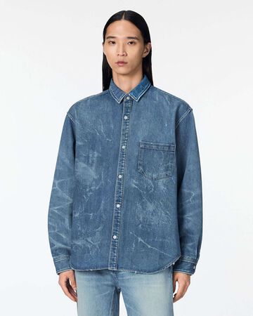 MEN | Light Relax Fit L/S Shirt 9oz Medium Indigo,MEDIUM INDIGO, large image number 0