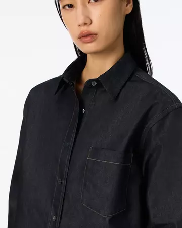 WOMEN | Light Denim Relax Shirt 7oz Rigid,RIGID, large image number 3
