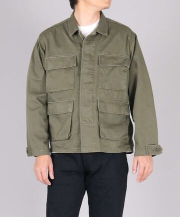 Sulphur Dyed Loose Satin Fatigue Jacket,OLIVE, large image number 15