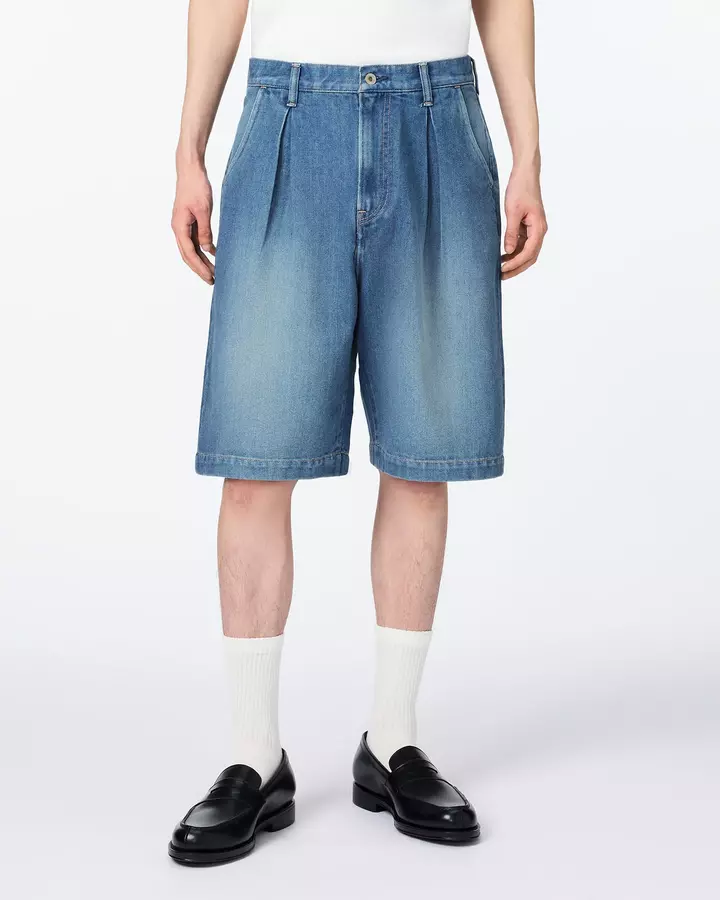 MEN | Light Tuck Shorts 9oz Medium Indigo,, medium