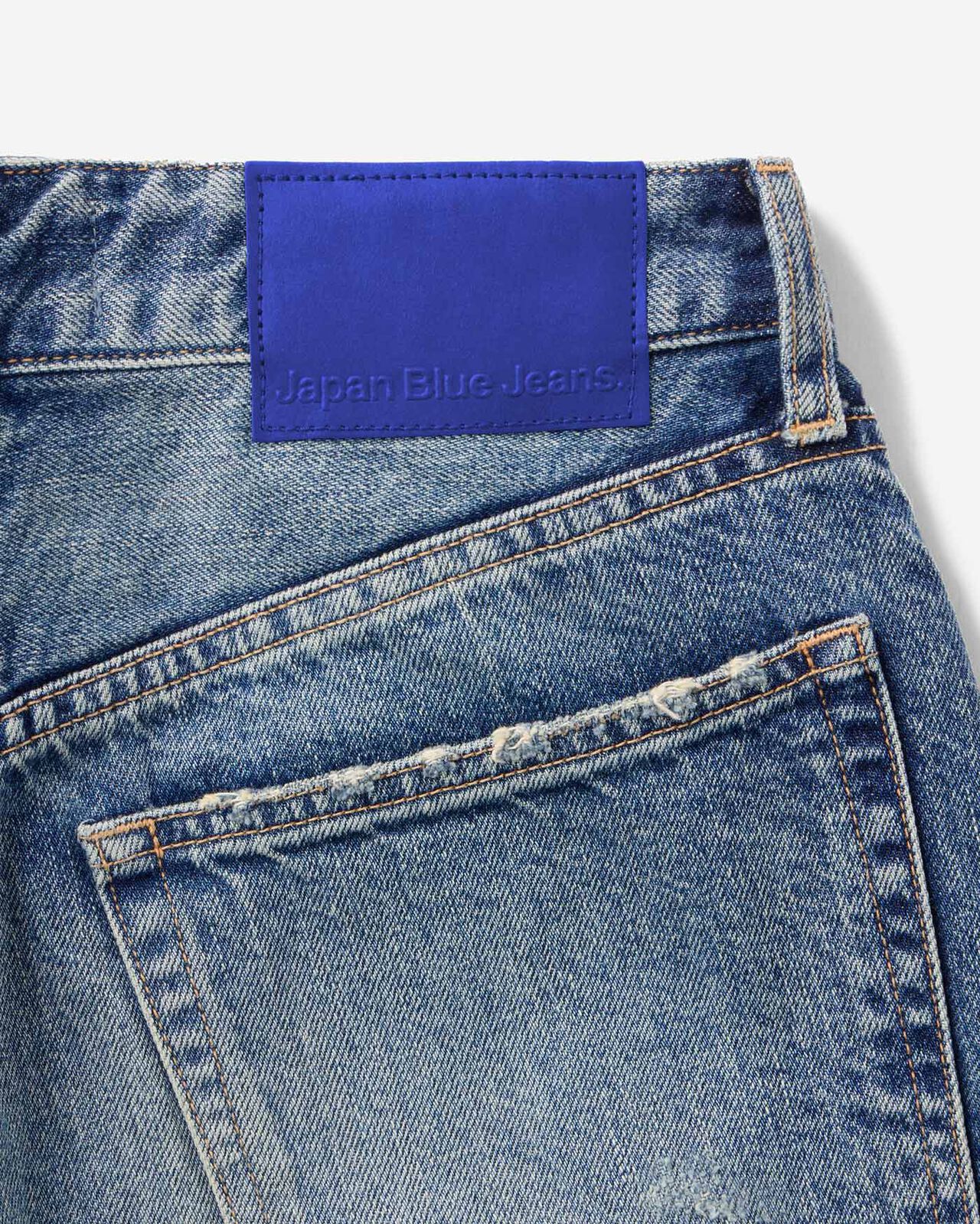 WOMEN | Damage Straight Jeans 11oz Medium Indigo,MEDIUM INDIGO, large image number 7