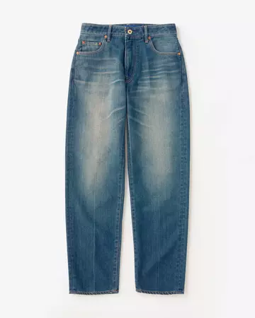 WOMEN | Light Tapered Jeans 9oz  Medium Indigo,MEDIUM INDIGO, large image number 4