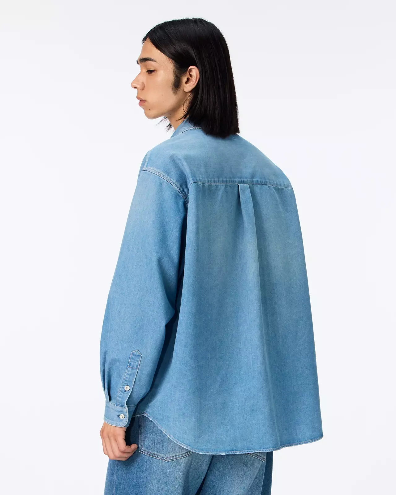 MEN | Light Denim Pullover Shirt 7oz Medium Indigo,MEDIUM INDIGO, large image number 2