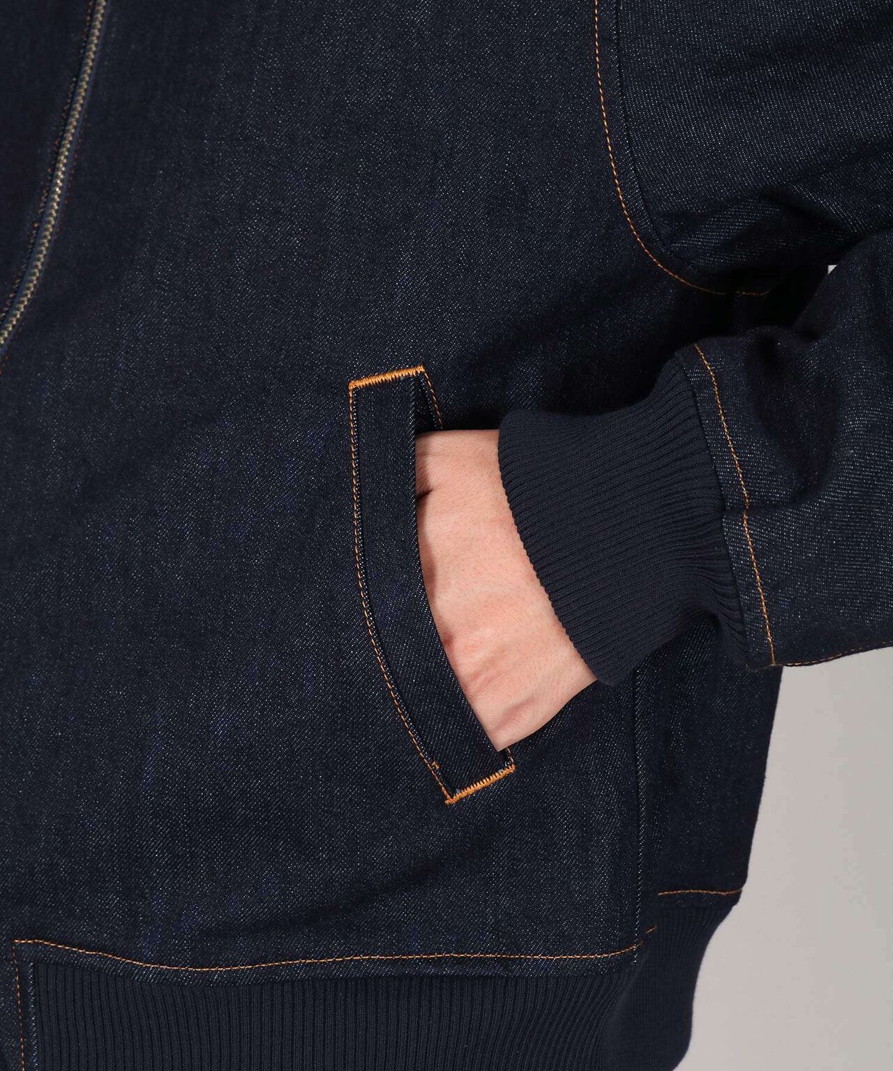 11.5oz Denim Bomber Jacket,INDIGO, large image number 5