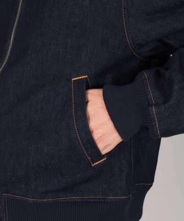 11.5oz Denim Bomber Jacket,INDIGO, large image number 5