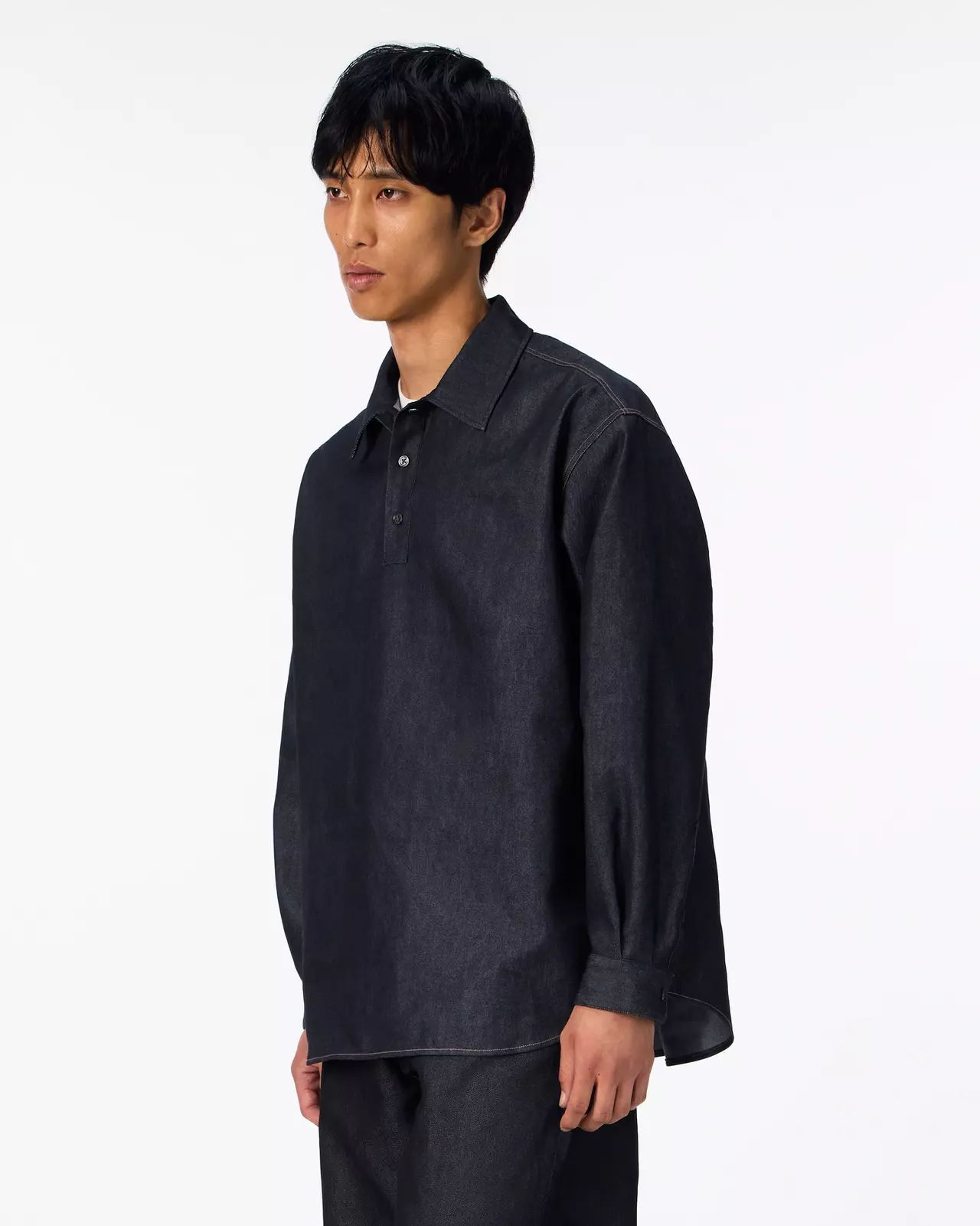 MEN | Light Denim Pullover Shirt 7oz Rigid,RIGID, large image number 1