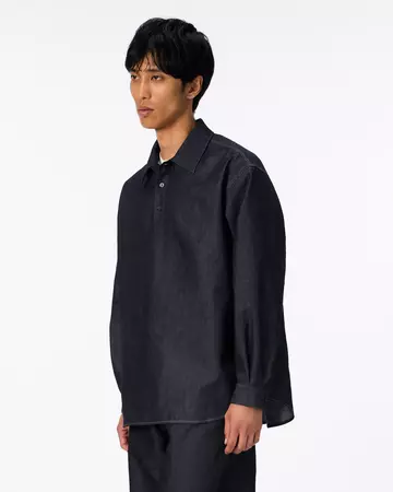 MEN | Light Denim Pullover Shirt 7oz Rigid,RIGID, large image number 1