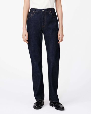 WOMEN | Selvedge Slim Straight Jeans 12oz,INDIGO, large image number 0