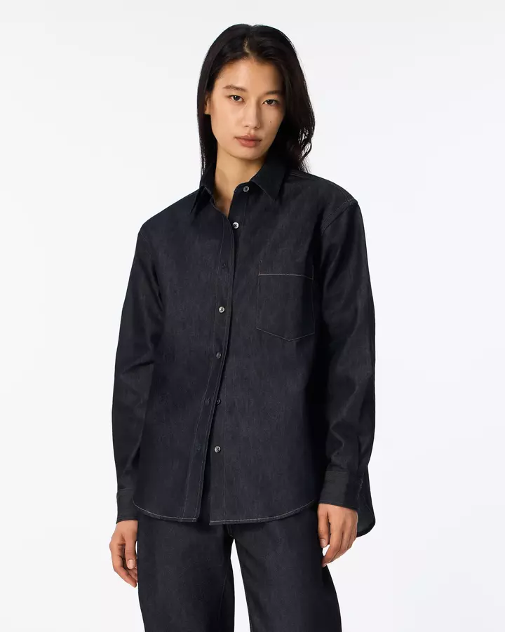WOMEN | Light Denim Relax Shirt 7oz Rigid,, medium
