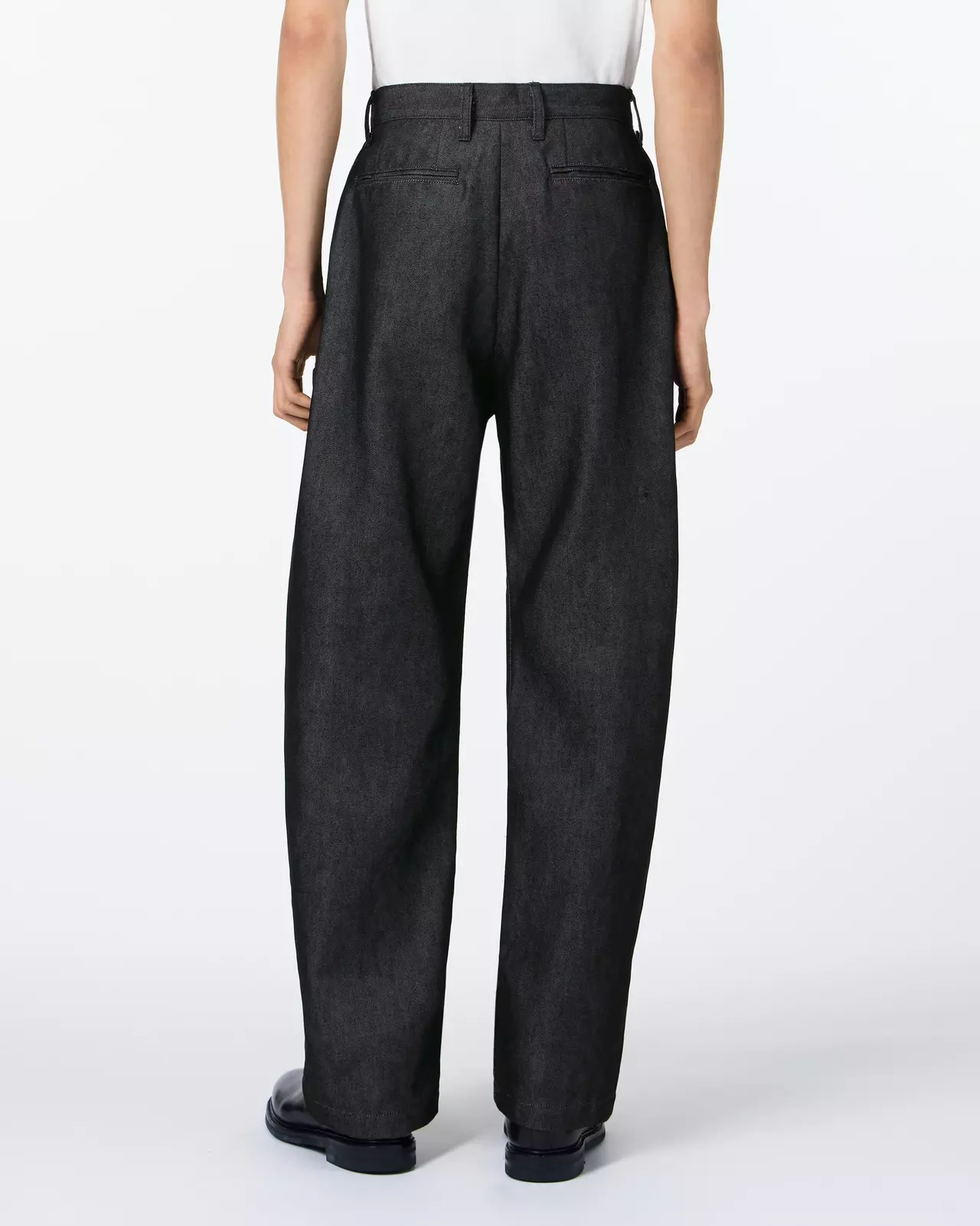 MEN | Light Two Tuck Loose Trousers 9oz Black,BLACK, large image number 2