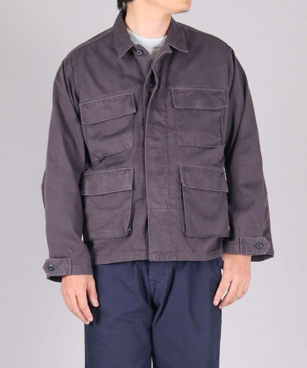 Sulphur Dyed Loose Satin Fatigue Jacket,OLIVE, large image number 6