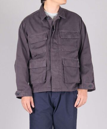 Sulphur Dyed Loose Satin Fatigue Jacket,OLIVE, large image number 6