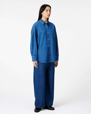 WOMEN | Light Denim Shirt 7oz,MEDIUM INDIGO, large image number 3