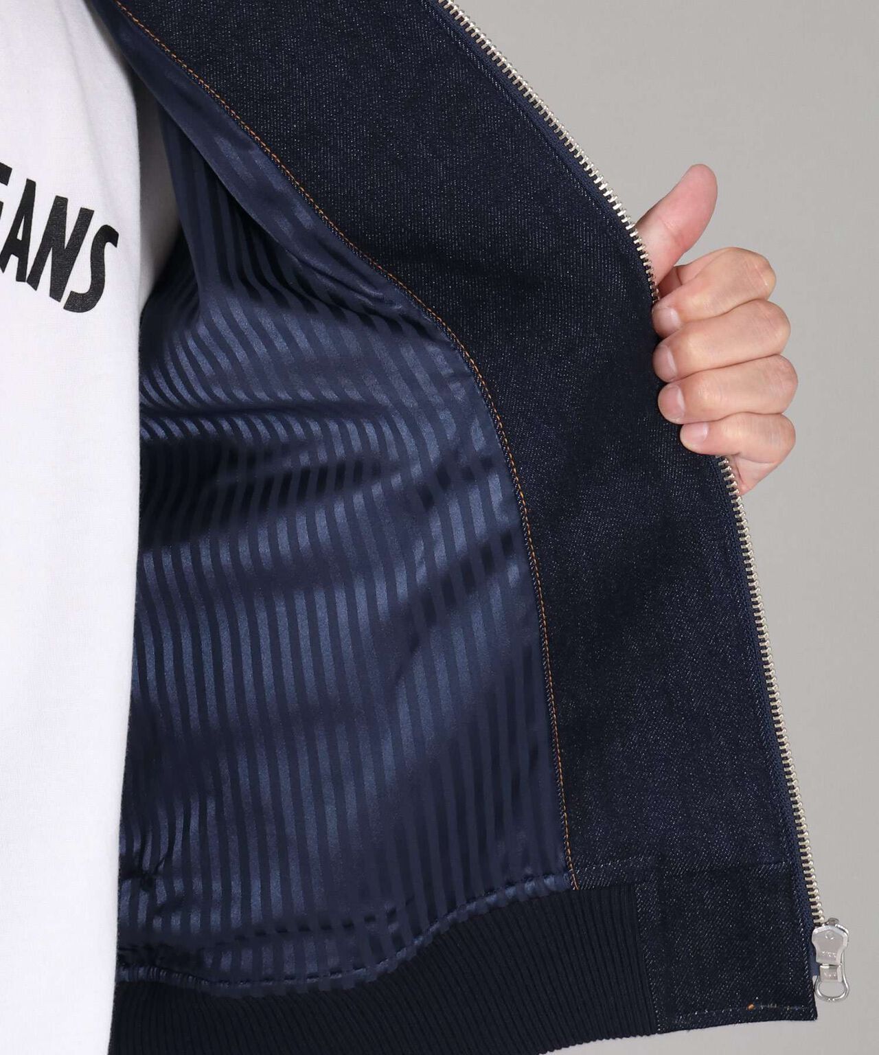 11.5oz Denim Bomber Jacket,INDIGO, large image number 4