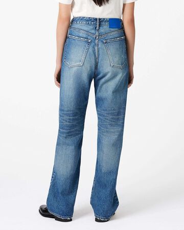WOMEN | Damage Straight Jeans 11oz Medium Indigo,MEDIUM INDIGO, large image number 2