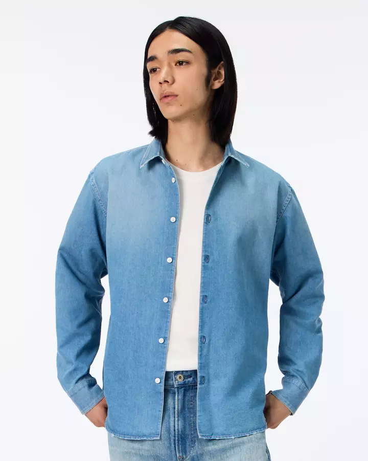 MEN | Light Denim Regular Shirt 7oz Medium Indigo,, medium