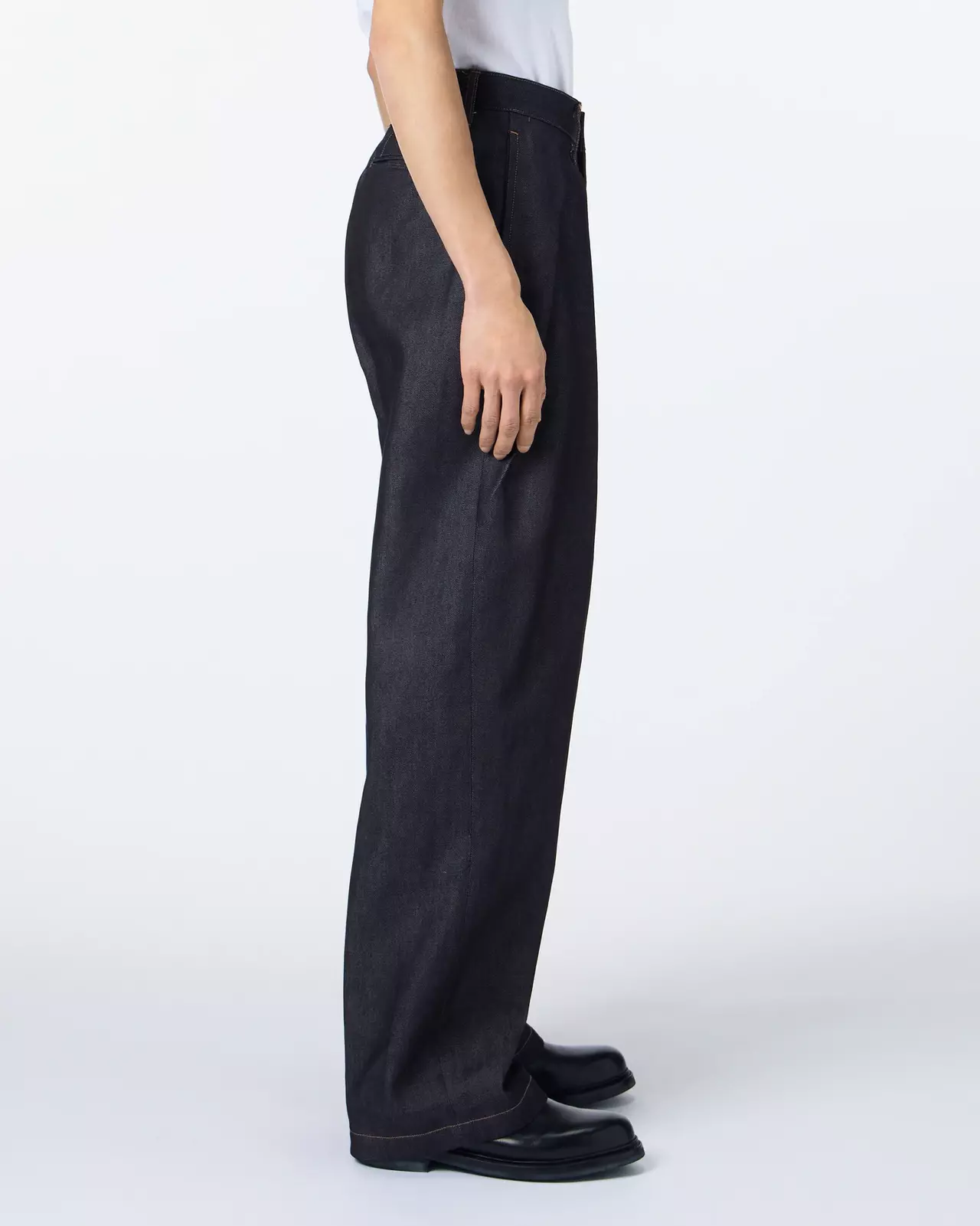 MEN | Light Two Tuck Loose Trousers 9oz Rigid,RIGID, large image number 1