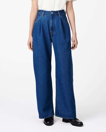 WOMEN | Light Wide Jeans 9oz Medium Indigo,MEDIUM INDIGO, large image number 0