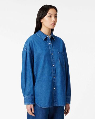 WOMEN | Light Denim Shirt 7oz,MEDIUM INDIGO, large image number 1