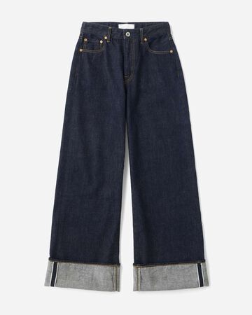 WOMEN | Selvedge Wide Straight Jeans 12oz,INDIGO, large image number 5