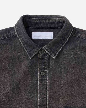 MEN | Light Relax Fit L/S Shirt 9oz Washed Black,WASHED BLACK, large image number 6
