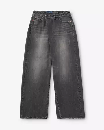 WOMEN | Wrap Straight Jeans 11oz Washed Black,BLACK, large image number 3