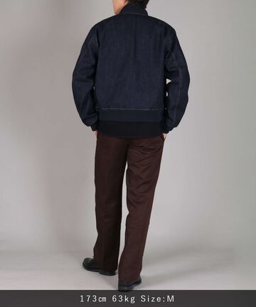 11.5oz Denim Bomber Jacket,INDIGO, large image number 9