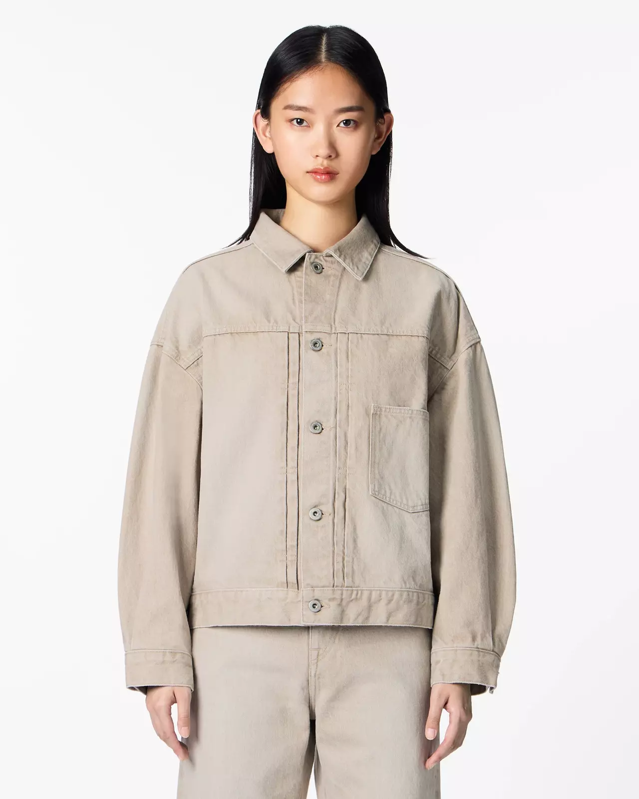 WOMEN | Denim Jacket 13.5oz Beige,BEIGE, large image number 0