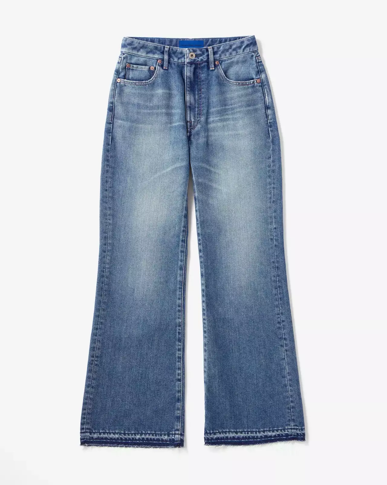 WOMEN | Light Flare Jeans 9oz Medium Indigo,MEDIUM INDIGO, large image number 4