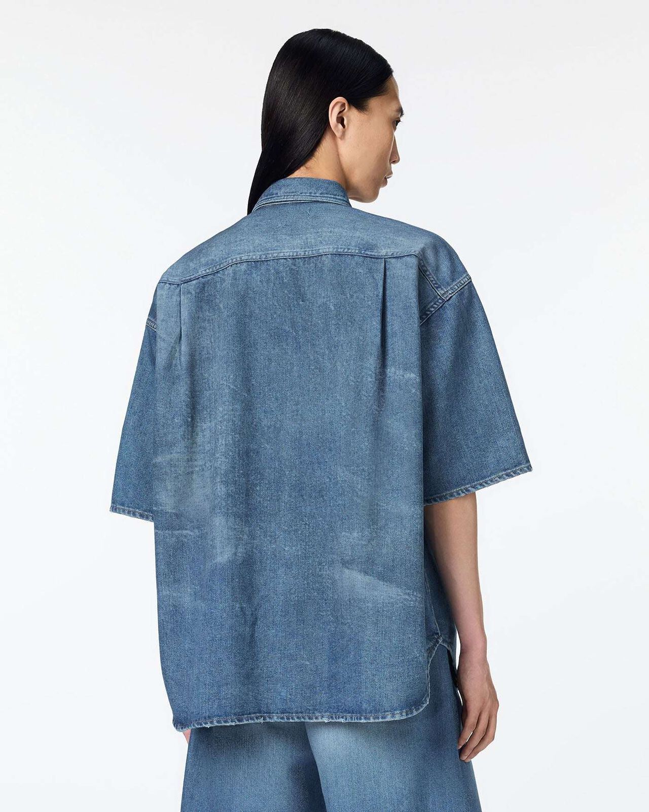 MEN | Light Oversized S/S Shirt 9oz Medium Indigo,MEDIUM INDIGO, large image number 2