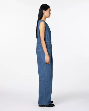 WOMEN | Light Denim Overalls 9oz Medium Indigo,MEDIUM INDIGO, large image number 1