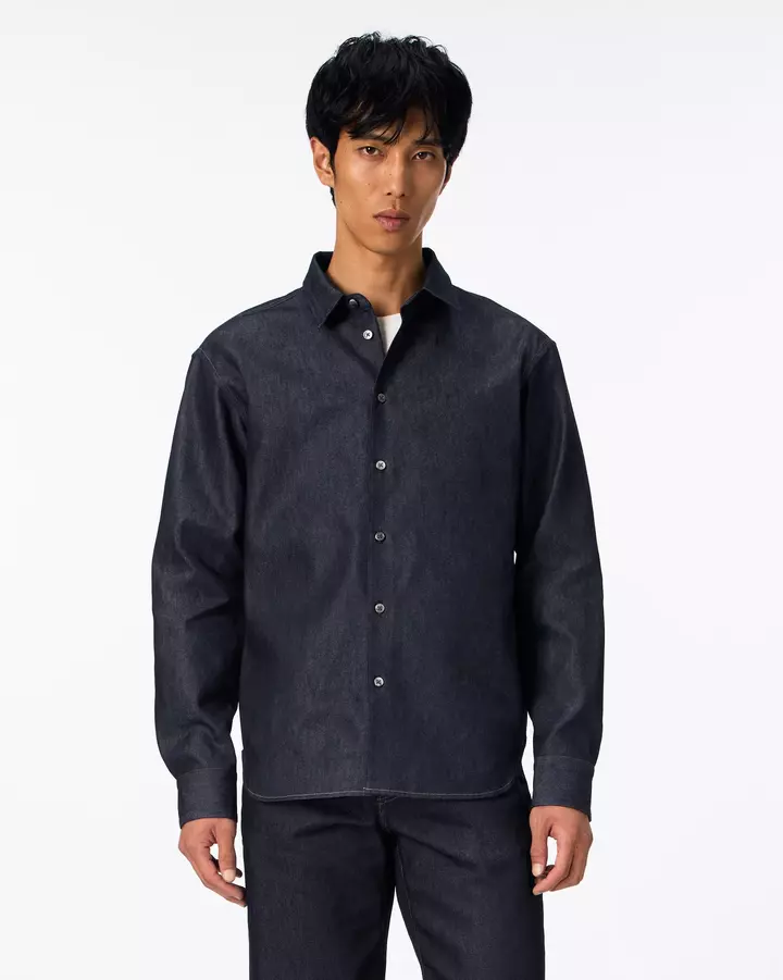 MEN | Light Denim Regular Shirt 7oz Rigid,, medium