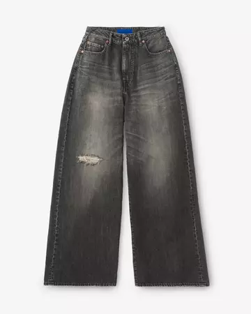 WOMEN | Damage Loose Jeans 11oz Washed Black,BLACK, large image number 4