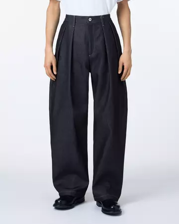 MEN | Light Two Tuck Loose Trousers 9oz Rigid,RIGID, large image number 0