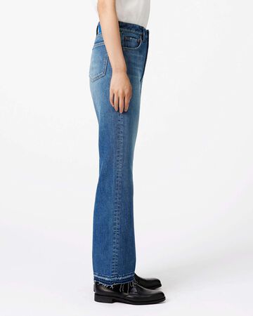 WOMEN | Light Flare Jeans 9oz Medium Indigo,MEDIUM INDIGO, large image number 1
