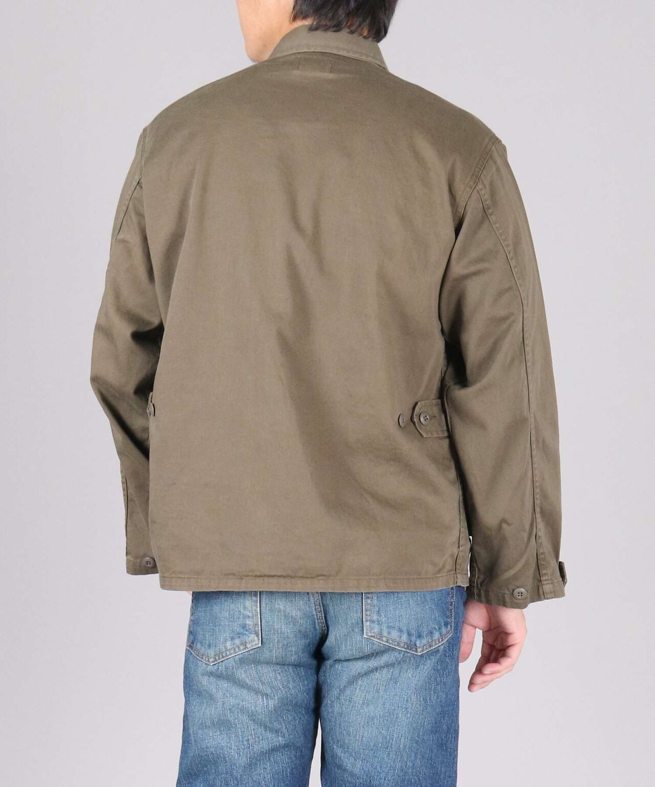 Sulphur Dyed Loose Satin Fatigue Jacket,OLIVE, large image number 2