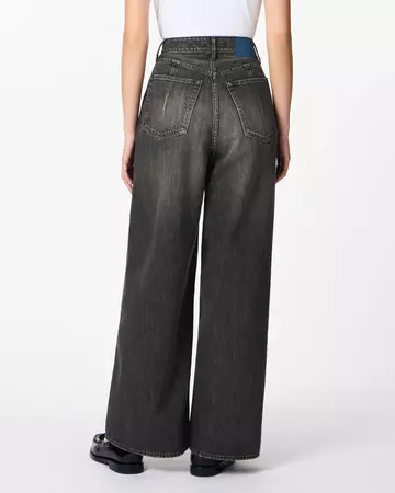 WOMEN | Damage Loose Jeans 11oz Washed Black,BLACK, large image number 2