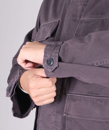 Sulphur Dyed Loose Satin Fatigue Jacket,OLIVE, large image number 11