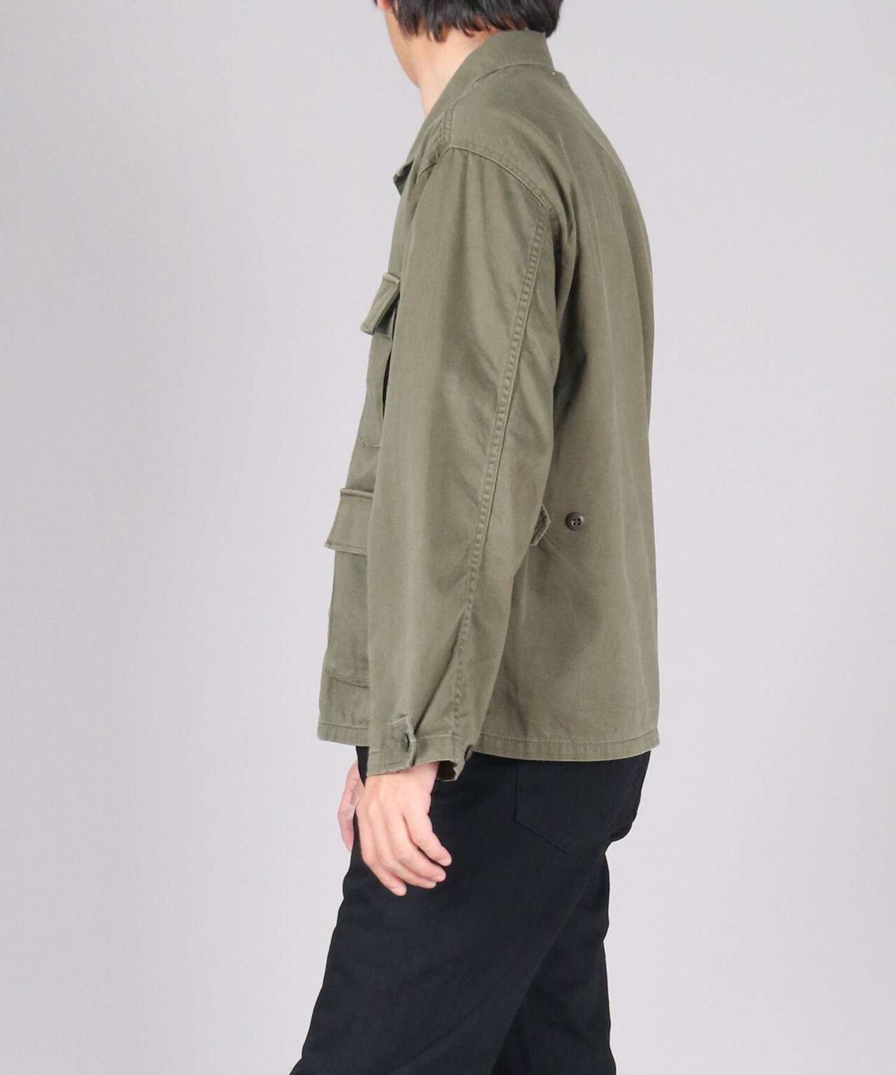 Sulphur Dyed Loose Satin Fatigue Jacket,OLIVE, large image number 16