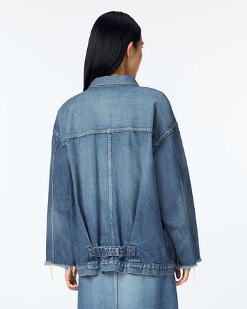 WOMEN | Cutoff Denim Jacket 11oz Medium Indigo,MEDIUM INDIGO, large image number 2