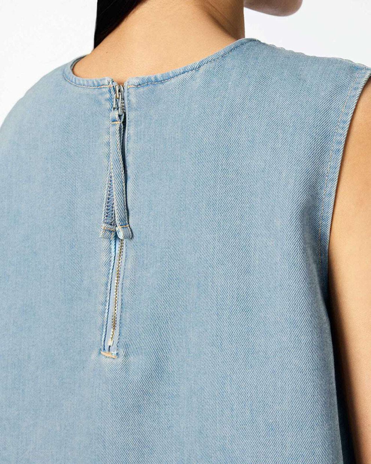 WOMEN | Light Denim NS shirt 9oz Light Indigo,LIGHT INDIGO, large image number 4
