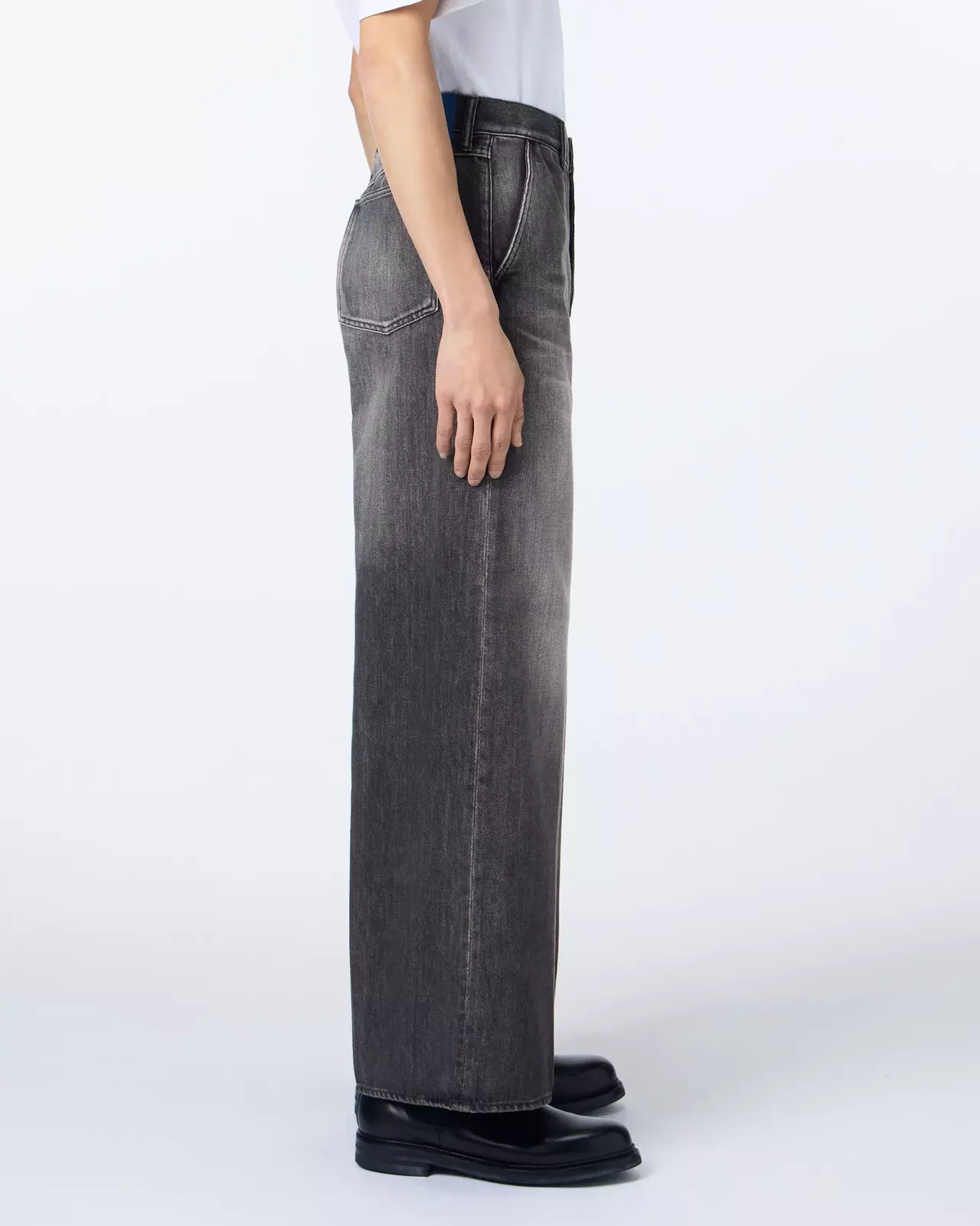 MEN | Light Wide Press Trousers 9oz Washed Black,WASHED BLACK, large image number 1